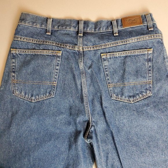 Vintage LL Bean Brush Guard Blue Denim Jeans Pant Hunting Outdoors 36X31 - Picture 5 of 8